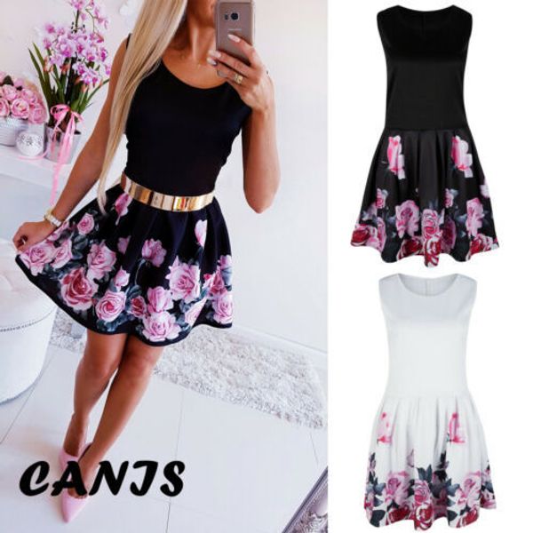 summer women dress vintage boho evening party beach mini dress floral sundress elegant formal dresses, Black;gray
summer women dress vintage boho evening party beach mini dress floral sundress elegant formal dresses, Black;gray