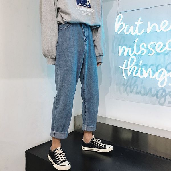 2019 men's baggy homme classic cargo pocket jeans blue/black color casual pants fashion trend personality biker denim trousers
2019 men's baggy homme classic cargo pocket jeans blue/black color casual pants fashion trend personality biker denim trousers