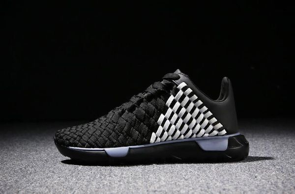 mens hand-woven shoes flat shoes fashion flats 2019 casual loafers slip on loafers breathable air cushion soles casual shoes s03, Black