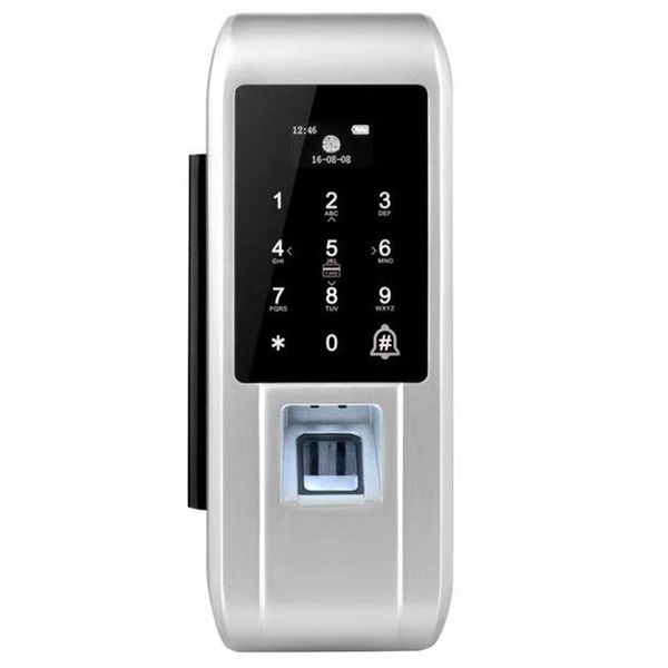 fingerprint smart door lock password app unlock for glass door - silver 
fingerprint smart door lock password app unlock for glass door - silver
