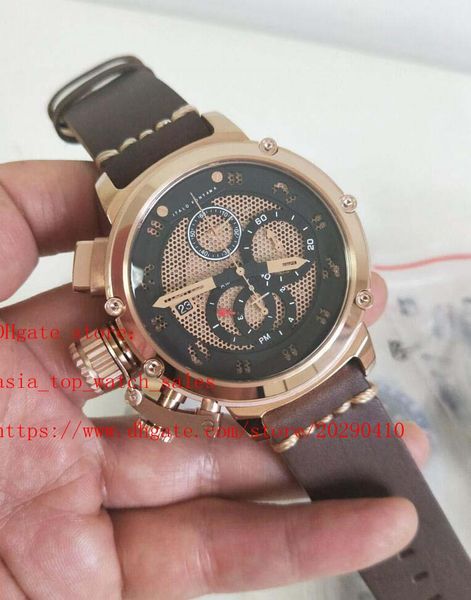 atest version 48 mm quartz chronograph chimera u-51 rose gold gray dial leather strap sapphire mirror fashion men watch, Slivery;brown
atest version 48 mm quartz chronograph chimera u-51 rose gold gray dial leather strap sapphire mirror fashion men watch, Slivery;brown