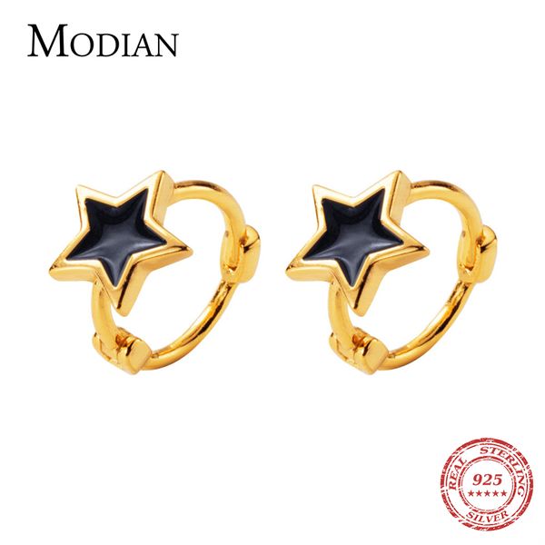 modian black enamel stars jewelry for girl & women exquisite gold color 925 sterling silver fashion pentagram stud earrings, Golden;silver
modian black enamel stars jewelry for girl & women exquisite gold color 925 sterling silver fashion pentagram stud earrings, Golden;silver