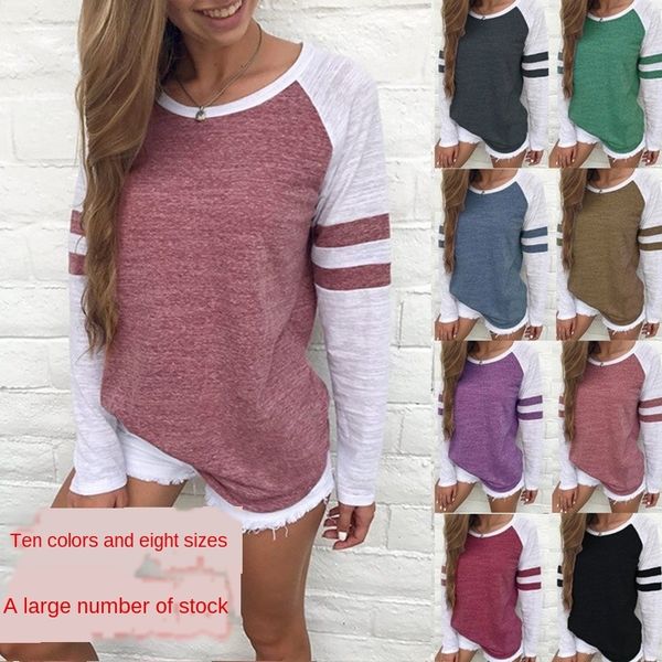 three- striped coat stitched long sleeve round neck matching three-color striped coat t-shirt stitched long sleeve t-shirt round neck co, White
three- striped coat stitched long sleeve round neck matching three-color striped coat t-shirt stitched long sleeve t-shirt round neck co, White