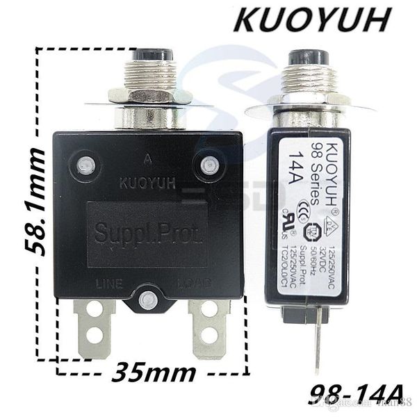 circuit breakers taiwan kuoyuh 98 series-14a overcurrent protector overload switch
circuit breakers taiwan kuoyuh 98 series-14a overcurrent protector overload switch