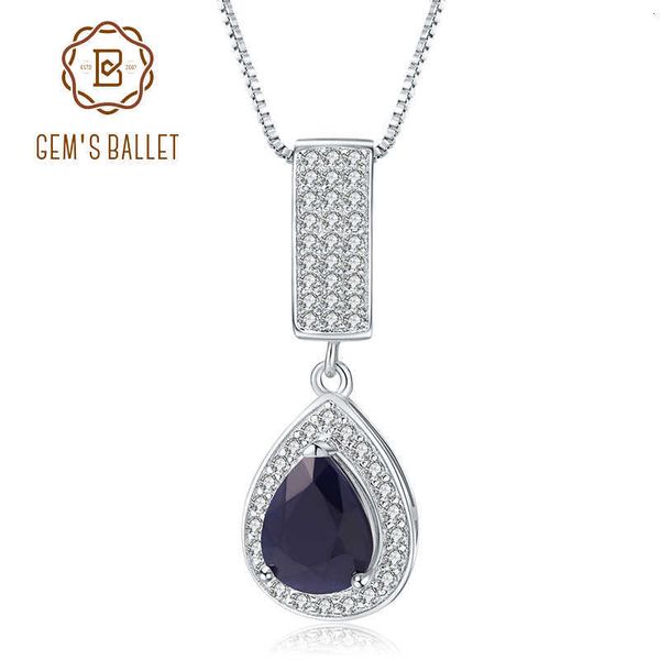 gem's ballet 925 sterling silver jewelry 1.29ct natural blue sapphire gemstone elegant pendant necklace for women fine jewelry cj191128 
gem's ballet 925 sterling silver jewelry 1.29ct natural blue sapphire gemstone elegant pendant necklace for women fine jewelry cj191128