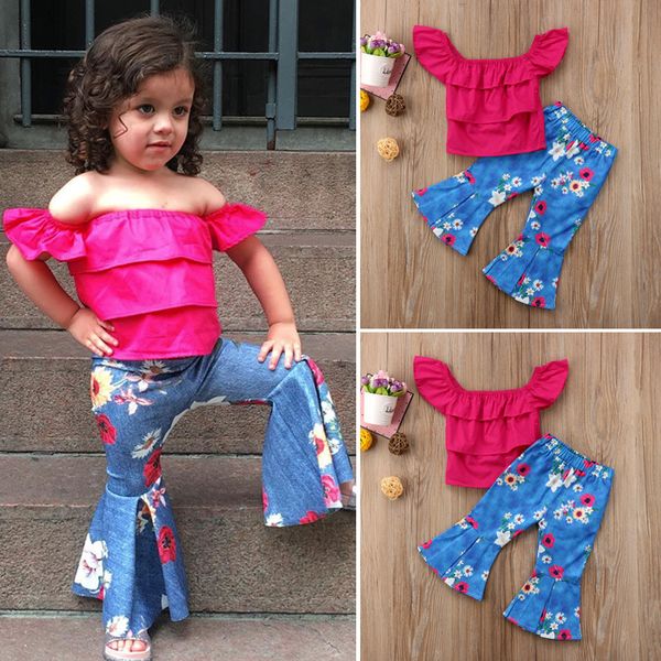 2020 brand new toddler infant child kid baby girl clothes off shoulder ruffled shirt flare pants 2pcs set summer outfit 1-4t, White
2020 brand new toddler infant child kid baby girl clothes off shoulder ruffled shirt flare pants 2pcs set summer outfit 1-4t, White