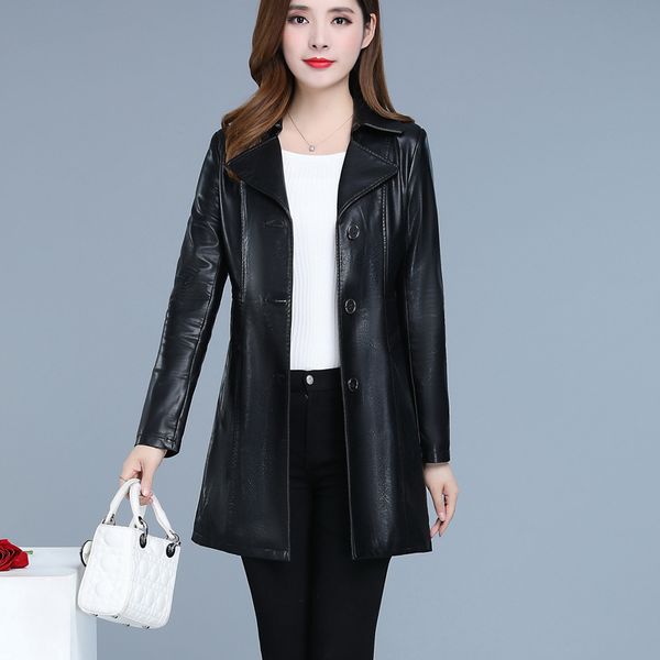 2020 new women's fur coat temperament fashion korean version of long lapel women's fur coat slim pu leather trench, Black
2020 new women's fur coat temperament fashion korean version of long lapel women's fur coat slim pu leather trench, Black