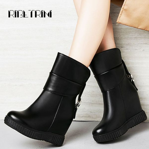 ribetrini fashion women mid calf boots 2019 hidden wedge high heel shoes woman autumn winter outdoor casual boots, Black
ribetrini fashion women mid calf boots 2019 hidden wedge high heel shoes woman autumn winter outdoor casual boots, Black