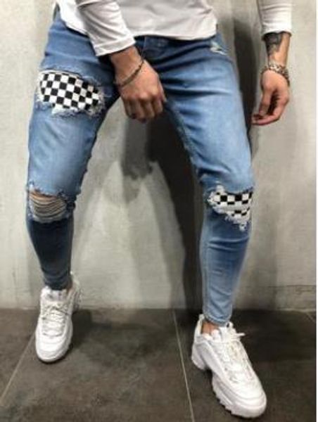 mens pencil jeans knee holes spring autumn designer pantalones street skateboard pencil pants, Blue
mens pencil jeans knee holes spring autumn designer pantalones street skateboard pencil pants, Blue