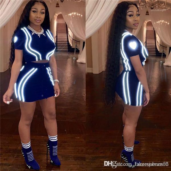 tracksuits 2pcs dresses summer desinger crew neck skirts fashion style female clothing night club casual apparel 3m reflective womens, White
tracksuits 2pcs dresses summer desinger crew neck skirts fashion style female clothing night club casual apparel 3m reflective womens, White