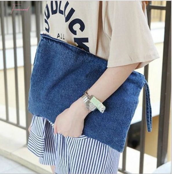 new women bag denim canvas day clutches bolsa lady casual handbag feminina wristlets blue color bolsas summer spring 
new women bag denim canvas day clutches bolsa lady casual handbag feminina wristlets blue color bolsas summer spring