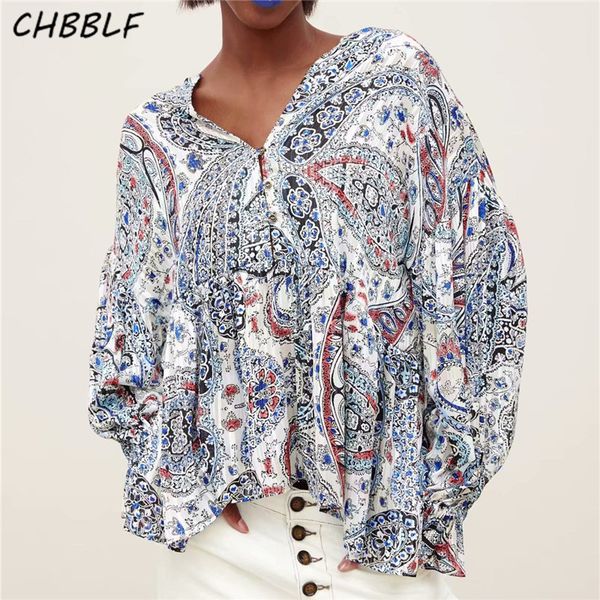 chbblf women floral print v neck blouse petal sleeve elegant female chic pleated blusas wdd88105, White
chbblf women floral print v neck blouse petal sleeve elegant female chic pleated blusas wdd88105, White