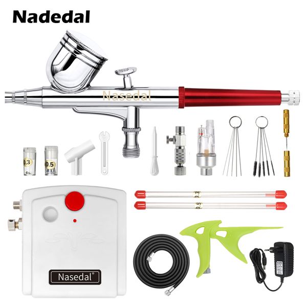 nasedal dual-action 7cc 0.3mm airbrush spray gun airbrush compressor kit nail art makeup tattoo model cake car painting
nasedal dual-action 7cc 0.3mm airbrush spray gun airbrush compressor kit nail art makeup tattoo model cake car painting