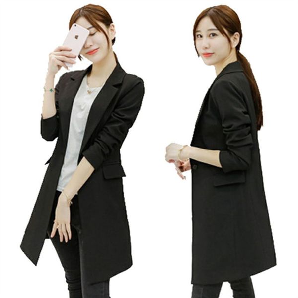 women's spring and autumn new small suit in the long section slim slimming long-sleeved suit jacket jq538, White;black
women's spring and autumn new small suit in the long section slim slimming long-sleeved suit jacket jq538, White;black