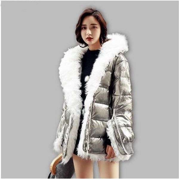 2019 female fur hooded jacket winter women new white duck down parkas warm wadded coat waterproof elegant overcoat, Black
2019 female fur hooded jacket winter women new white duck down parkas warm wadded coat waterproof elegant overcoat, Black