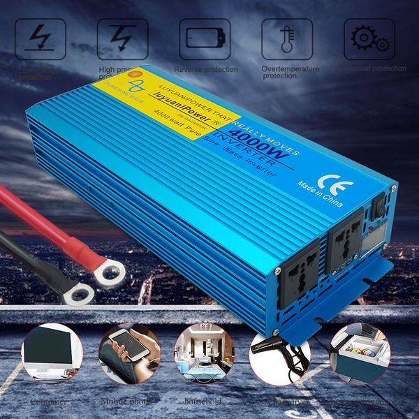dc 12v/24v to ac 110v/220v 4000w outing/home digital display pure sine wave power inverter camping boat converter power inverter
dc 12v/24v to ac 110v/220v 4000w outing/home digital display pure sine wave power inverter camping boat converter power inverter