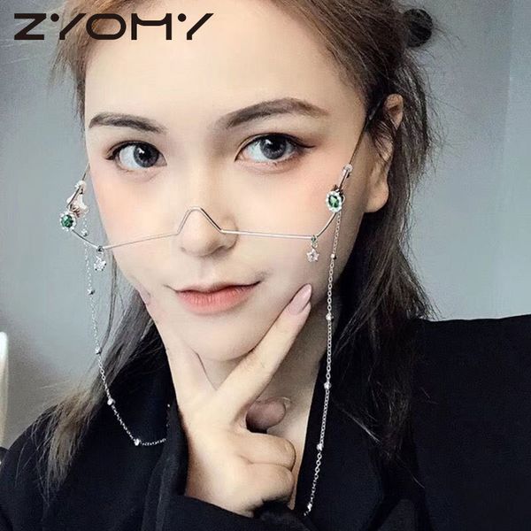 2019 fashion vintage half frame metal glasses frame without lens decorative glasses for girl shining diamond sunglasses, Black
2019 fashion vintage half frame metal glasses frame without lens decorative glasses for girl shining diamond sunglasses, Black