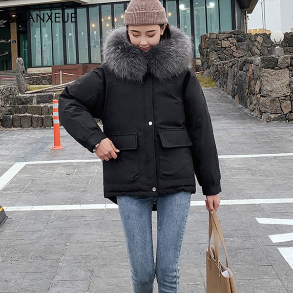 solid fur hooded winter down coats women korean pockets plus size cotton jackets female harajuku thicken parka jacket outwears, Black
solid fur hooded winter down coats women korean pockets plus size cotton jackets female harajuku thicken parka jacket outwears, Black