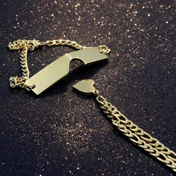 gold silver adjustable heart charm crystal men chain stainless steel couple paired bracelet women set gift jewelry for girl, Golden;silver 
gold silver adjustable heart charm crystal men chain stainless steel couple paired bracelet women set gift jewelry for girl, Golden;silver