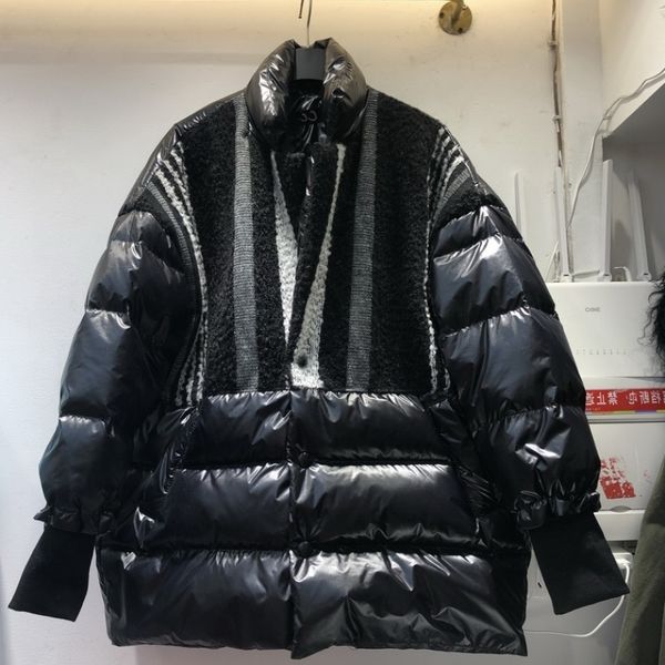 2019 v-neck long section white duck down bread clothes woolen stitching down jacket female korean version loose f653, Black
2019 v-neck long section white duck down bread clothes woolen stitching down jacket female korean version loose f653, Black