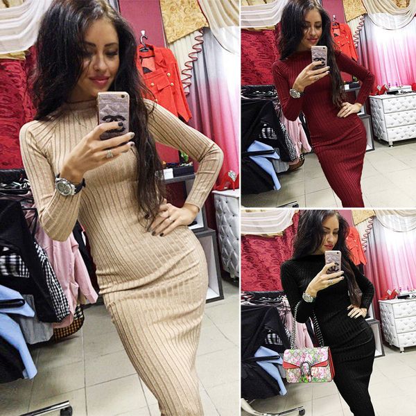 arrivals fashion women autumn winter long sleeve knit bodycon sweater dress knitwear slim casual ladies dress, Black;gray
arrivals fashion women autumn winter long sleeve knit bodycon sweater dress knitwear slim casual ladies dress, Black;gray