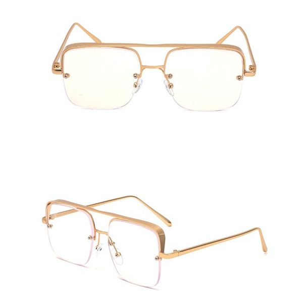 ins net half rim glasses frame flat mirror eyeglasses frame for men and women korean metal sunglasses frame, Silver
ins net half rim glasses frame flat mirror eyeglasses frame for men and women korean metal sunglasses frame, Silver