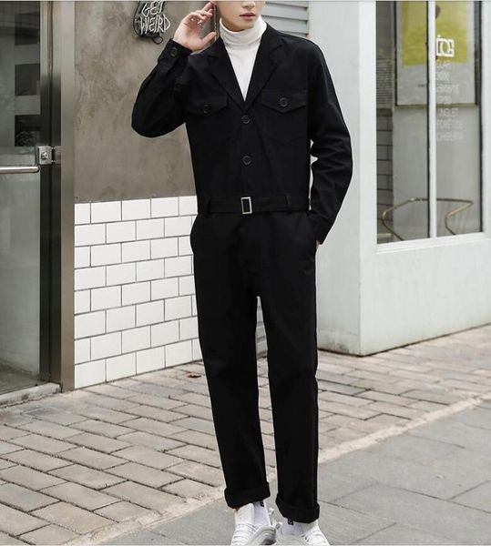 new fashion overalls jumpsuit men's tide korean overalls loose casual hip-hop long sleeve suit collar jumpsuit, Black
new fashion overalls jumpsuit men's tide korean overalls loose casual hip-hop long sleeve suit collar jumpsuit, Black