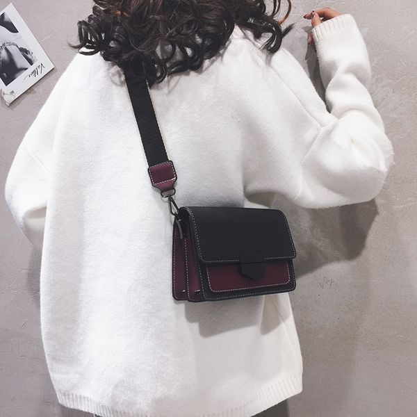 texture small bag female new 2019 french niche small square bag solid color shoulder crossbody