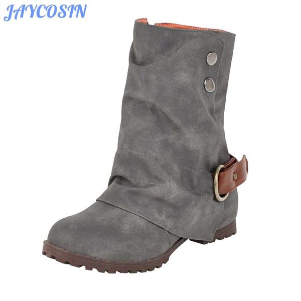 jaycosin boots 2019 fashion women shoes buckle pu leather mid boots for women low square heel shoes zapatos de mujer, Black
jaycosin boots 2019 fashion women shoes buckle pu leather mid boots for women low square heel shoes zapatos de mujer, Black