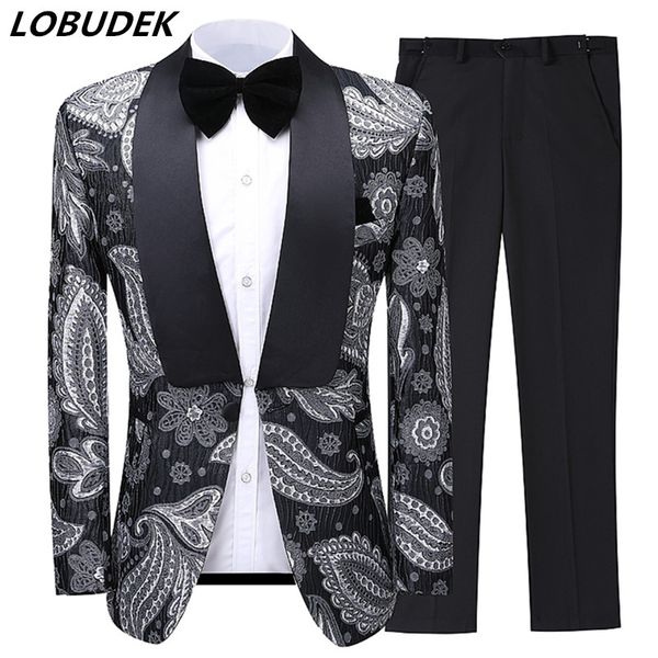 men's suits & blazers (jacket+pants) 2 pieces set fashion evening party male singer host stage suit banquet groom wedding plus size, White;black
men's suits & blazers (jacket+pants) 2 pieces set fashion evening party male singer host stage suit banquet groom wedding plus size, White;black