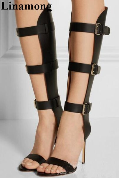 sample summer fashion shoes black buckle strap design thin high heel and open toe mid-calf women boots
sample summer fashion shoes black buckle strap design thin high heel and open toe mid-calf women boots