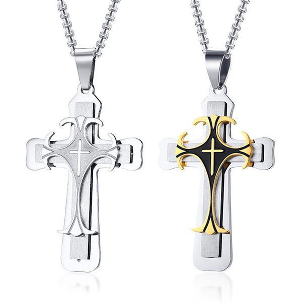 no fade big cross 316l stainless steel men necklaces hiphop rock slide peace long chain man necklace pendants punk jewelry, Silver
no fade big cross 316l stainless steel men necklaces hiphop rock slide peace long chain man necklace pendants punk jewelry, Silver