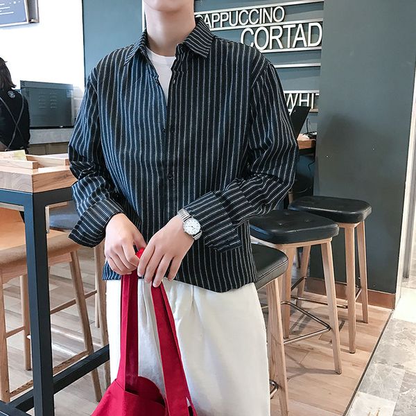 2020 spring and autumn new youth popular men's korean style loose single-breasted long-sleeved shirt fashion casual top, White;black
2020 spring and autumn new youth popular men's korean style loose single-breasted long-sleeved shirt fashion casual top, White;black