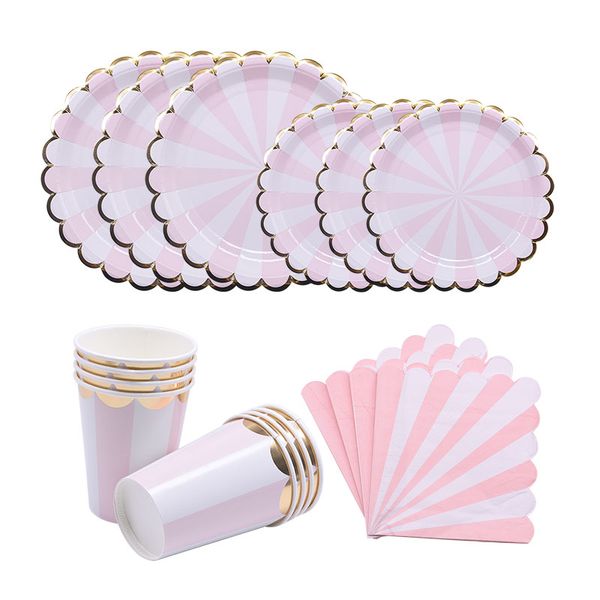 8pcs pink gold striped plates cups napkins disposable party tableware set for wedding birthday party baby shower christmas decor
8pcs pink gold striped plates cups napkins disposable party tableware set for wedding birthday party baby shower christmas decor