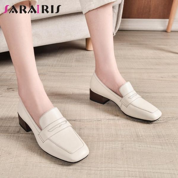 sarairis new female office genuine leather shoes woman med chunky heels pumps women 2020 trendy square toe dress pumps, Black
sarairis new female office genuine leather shoes woman med chunky heels pumps women 2020 trendy square toe dress pumps, Black