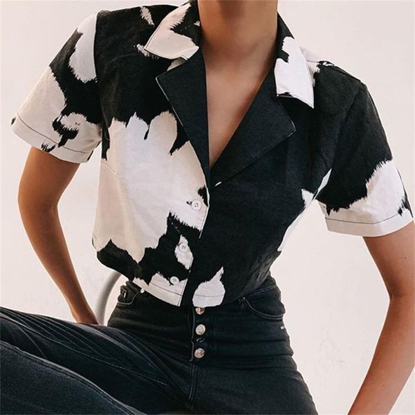 fashion crop women short sleeve shirt tie-dye printed turn-down collar short shirts blusas mujer de moda 2020 @45, White
fashion crop women short sleeve shirt tie-dye printed turn-down collar short shirts blusas mujer de moda 2020 @45, White