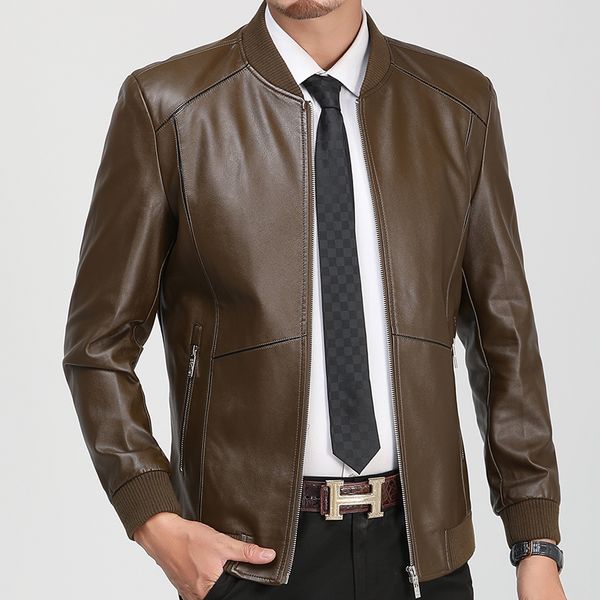 men's fur & faux leather jackets men clothing middle-aged baseball collar fashion short slim jacket plus velvet 2021, Black
men's fur & faux leather jackets men clothing middle-aged baseball collar fashion short slim jacket plus velvet 2021, Black