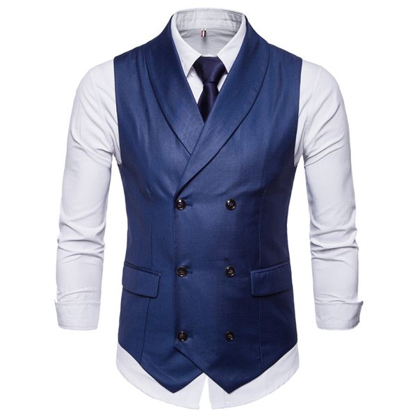 new sleeveless jacket waistcoat men suit vest fashion male british style cotton blends double breasted vintage vests, Black;white
new sleeveless jacket waistcoat men suit vest fashion male british style cotton blends double breasted vintage vests, Black;white