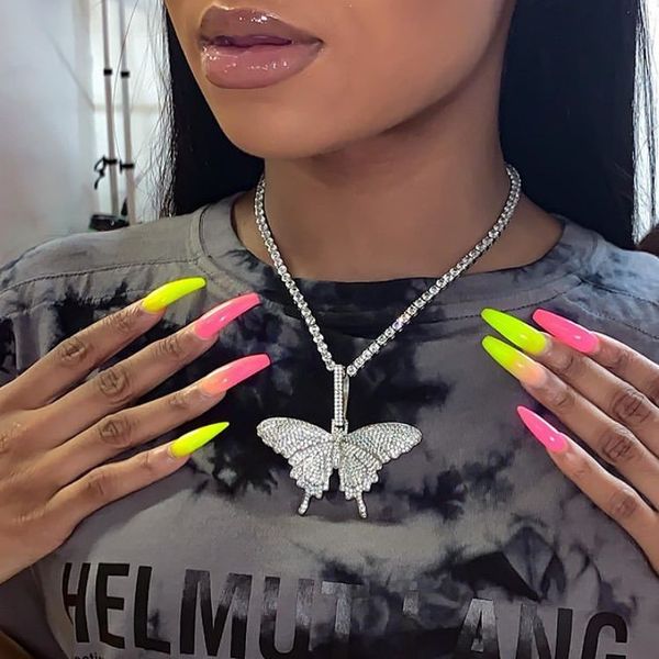 2020 men's women hip hop cool iced out sparking bling pink aaa cz charm animal butterfly pendant necklaces rock fashion jewelry, Silver
2020 men's women hip hop cool iced out sparking bling pink aaa cz charm animal butterfly pendant necklaces rock fashion jewelry, Silver