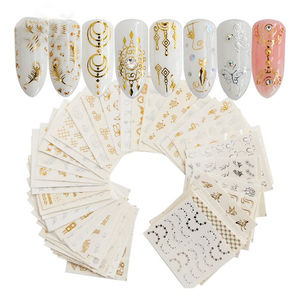 30 sheets/set fashion gold silver color nail sticker water transfer beauty flower spider feather design nail decoration craft, Black
30 sheets/set fashion gold silver color nail sticker water transfer beauty flower spider feather design nail decoration craft, Black
