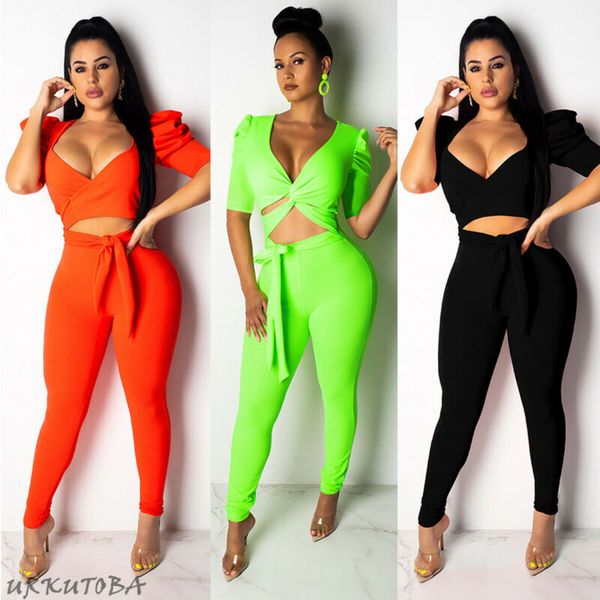new style women set deep v neck short sleeve crop long pants 2 pieces set short sleeve solid skinny bandage fashion 2019, White
new style women set deep v neck short sleeve crop long pants 2 pieces set short sleeve solid skinny bandage fashion 2019, White
