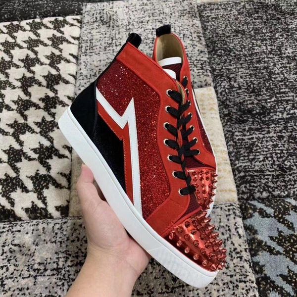 2019 new red suede leather strass high rhinestone spikes sneakers red bottom shoes party wedding red sole leisure flats ing, Black
2019 new red suede leather strass high rhinestone spikes sneakers red bottom shoes party wedding red sole leisure flats ing, Black