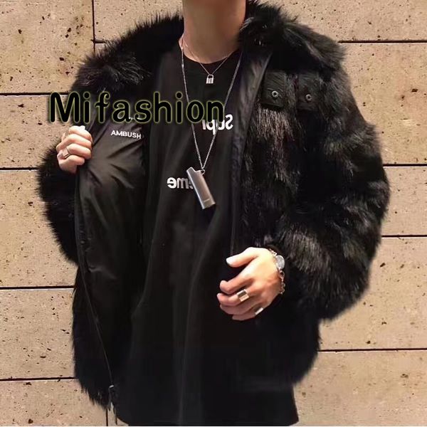 2019 u a ambu h collaborate two ide rever ible wear faux fur bomber jacket winter warm coat couple fa hion fur treet outerwear, Black
2019 u a ambu h collaborate two ide rever ible wear faux fur bomber jacket winter warm coat couple fa hion fur treet outerwear, Black
