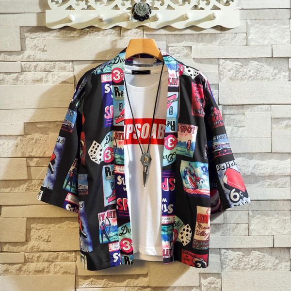 kimono shirt men women retro printing sunscreen fashion streetwear casual half sleeve japanese shirts cardigan harajuku style, White;black
kimono shirt men women retro printing sunscreen fashion streetwear casual half sleeve japanese shirts cardigan harajuku style, White;black