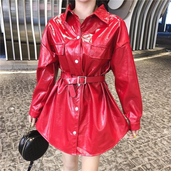2020 autumn new korean fashion pu leather jacket mid-length thin jacket women's motorcycle wear windbreaker jackes winter g1352, Black
2020 autumn new korean fashion pu leather jacket mid-length thin jacket women's motorcycle wear windbreaker jackes winter g1352, Black