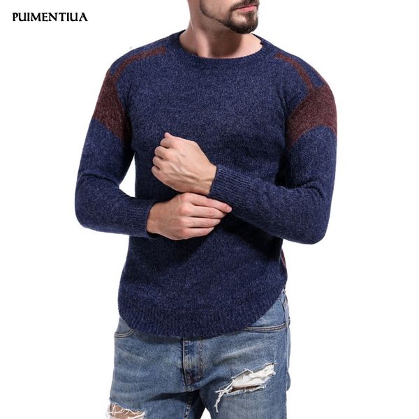 puimentiua 2019 men's long sleeve crew neck sweater male spring autumn slim fit patchwork warm pullover casual sweater, White;black
puimentiua 2019 men's long sleeve crew neck sweater male spring autumn slim fit patchwork warm pullover casual sweater, White;black
