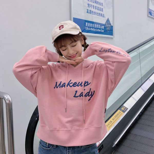 letter embroidered plus size women sweatshirt casual loose hoodies pullover long sleeve women's hoodie fashion sweatshirt, Black
letter embroidered plus size women sweatshirt casual loose hoodies pullover long sleeve women's hoodie fashion sweatshirt, Black