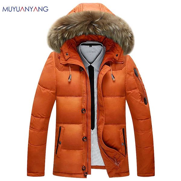 90% white duck down winter warm coat men's hat detachable fur collar parkas down jacket hooded feather clothing for men male, Black
90% white duck down winter warm coat men's hat detachable fur collar parkas down jacket hooded feather clothing for men male, Black