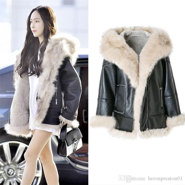 winter women leather casual jacket fur one female motorcycle jacket slim fleece warm coats fashion streetwear, Black
winter women leather casual jacket fur one female motorcycle jacket slim fleece warm coats fashion streetwear, Black