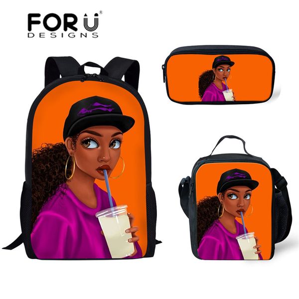 forudesigns primary school bags for kids shoulder book bag black art african girls printing schoolbag children 3pcs/set satchel
forudesigns primary school bags for kids shoulder book bag black art african girls printing schoolbag children 3pcs/set satchel